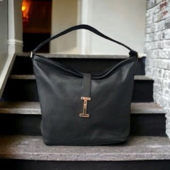 ISAAC MIZRAHI LEATHER HOBO BAG - Picture 2 of 16